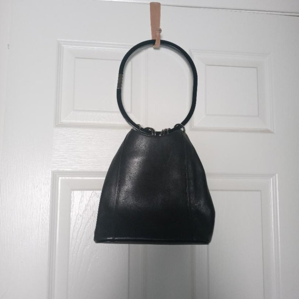 Gucci Vintage Black leather bag with resin handle